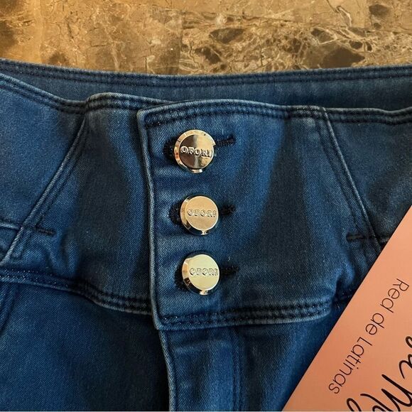 NWT Colombian Jeans with Girdle Size M Blue Stretch Denim High Quality. - Picture 11 of 13